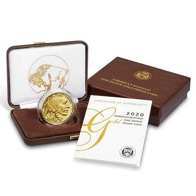 Moneda de búfalo de oro americano de prueba 2020-W de 1 oz (caja, certificado de autenticidad) Foto 1 de 4
