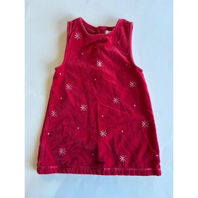 Vestido de vacaciones Sonoma 2T rojo bordado copos de nieve invierno Y2K para niñas pequeñas Foto 1 de 4