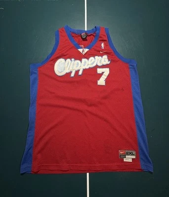 Винтажная баскетбольная футболка Nike Lamar Odom Los Angeles Clippers No7 красная длина 2XL +2 - Изображение 1 из 4
