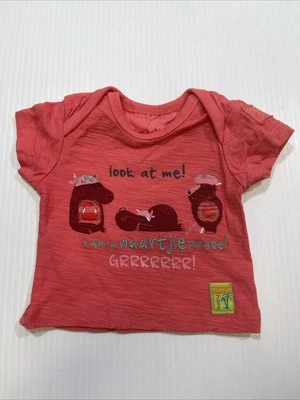 Camiseta pirata roja 100 % algodón bebé recién nacido Naartjie 0-7 libras Foto 1 de 4