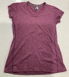 Ibex T-shirt Women’s XS Purple Merino Wool Lightweight S/S T-Shirt Striped Usa - Picture 1 of 2