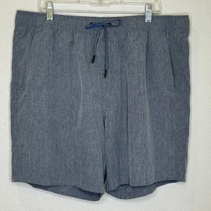 Eddie Bauer Pull On Chino Shorts Mens Size XXL Blue Elastic Drawstring Waist - Picture 1 of 8