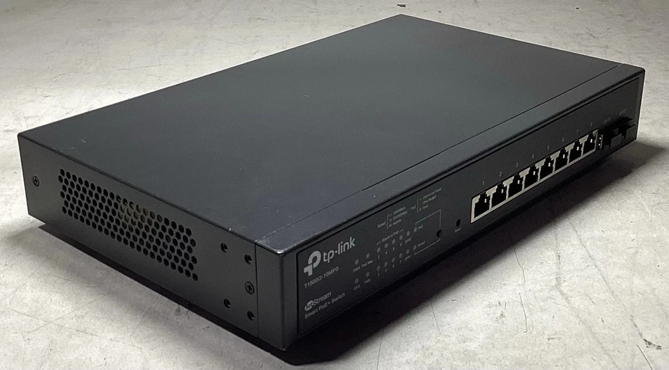 Conmutador inteligente POE+ TP-LINK T1500G-10MPS JetStream 8 puertos Gigabit con 2 ranuras SFP Foto 1 de 1