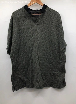 Marc Edwards Gray 2-Ply Mercerized Vintage Geometric Polo Shirt - Size XL - Image 1 of 4