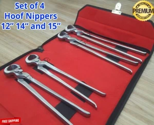 Farrier Kit set of 4 Hoof Nippers Clippers trimmer cutter horse shoe hoof care - Picture 1 of 5