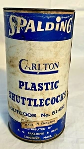 Vintage Spaulding Carlton Kunststoff Federbälle UNGEÖFFNET Dose/Container ENGLAND - Bild 1 von 3
