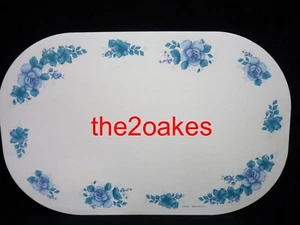4 Corelle BLUE VELVET Reversible Placemats Plastic Foam Vinyl Double 2 Sided - Picture 1 of 4