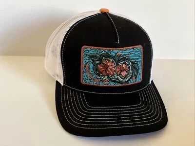 Get Your HOOEY Hat Cap Snapback Women's Black White Teal Coral Mesh VGUC - Image 1 of 4