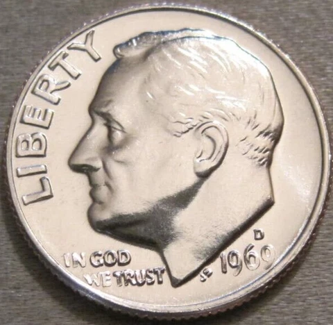SELLING AS SHOWN - A 1969 D UNCIRCULATED ROOSEVELT DIME *** NICKEL CLAD *** 373 Cover