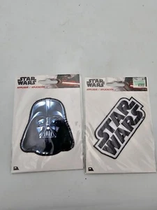 Star Wars DARTH VADER logo film bianco su nero ricamato ferro su toppa - Foto 1 di 6