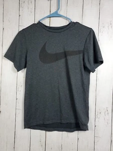Nike Boy's Dri-Fit Training Shirt Grey Black Sz L Large AJ6692-010 Nice Athletic - Picture 1 of 8