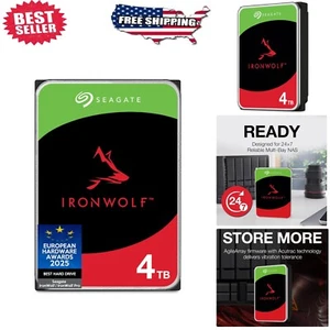 High-Capacity IronWolf 4TB NAS Internal Drive – Ideal for Multi-User Access - Picture 1 of 11