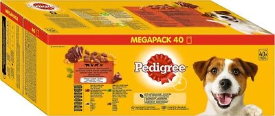 Pedigree Adult Hundenassfutter Gemischte Selektion, 40 Portionsbeutel, 40 x 100g - Bild 1 von 4