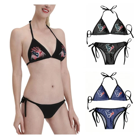 Houston Texans Women's Bikini Beach Swimsuit Underwear Panty Set Cover