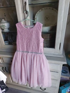 Girl's Size 16 Purple Rose Pink Tulle Rhinestone Waist Lace Bodice NWT - Picture 1 of 8