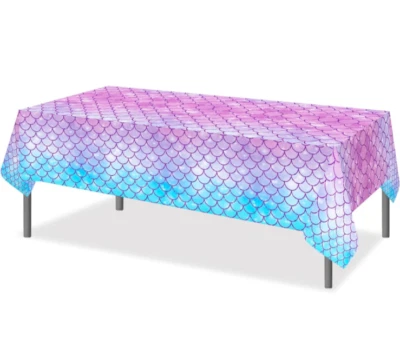 Mermaid Table Cover Party Supplies Tablecloth Kids Girls Birthday Decoration - image 1 of 3