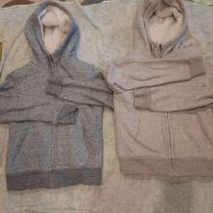 Uniqlo Jacket Sherpa Lined Hoodie Size XXS Petite Women Youth Full YKK Zip x2 - Picture 1 of 22