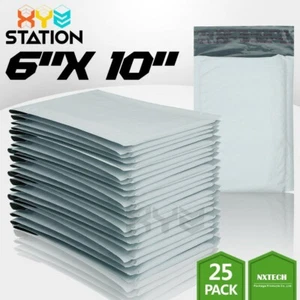 25 PCS  #0 6x10 (6x9) Poly Bubble Mailers Padded Envelope Shipping Supply Bags - Picture 1 of 9
