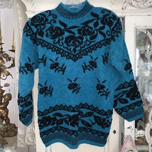 Vintage NWT Kitty Hawk Pullover Sweater Long Sleeve Soft Fuzzy Mock Turtle Neck - Picture 1 of 6