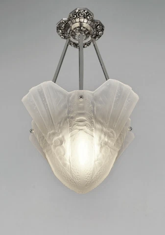 MULLER FRERES : RARE FRENCH ART DECO CHANDELIER ..... lustre pendant lamp France Cover