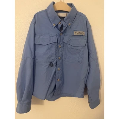 Camisa de pesca Columbia Boys Omni Tono manga larga con botones ventilados azul XXS Foto 1 de 3