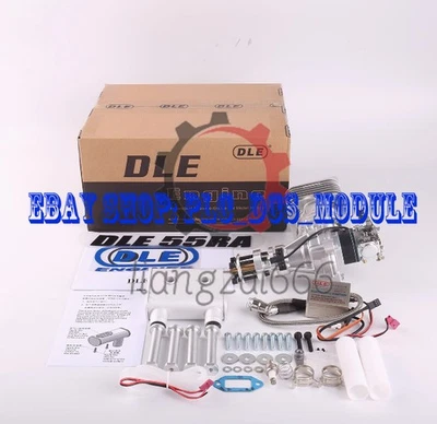 Two Stroke 55CC DLE55RA Rear Exhaust Gas Engine w/ Muffler&Ignition for RC Plane - Image 1 of 4
