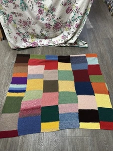 Vintage Granny Square Colourful Crochet Throw Blanket - Roughly 182 x 102cm  - Picture 1 of 9