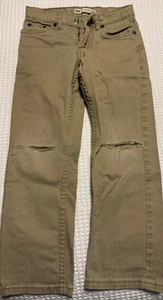 Levi's 511 Slim Fit Distressed Jeans Khaki Tan Boys Size 6 Adjustable - Picture 1 of 6