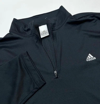 Новый adidas Мужская Climacool 1/4 молнии производительности сетки пуловер черный XL - Изображение 1 из 4