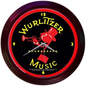 Neonetics Retro Wurlitzer Johnny One Note Red Neon Wall Clock, 15-Inch - Picture 1 of 2