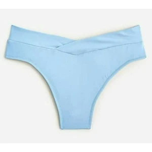 J.Crew Cross Front Cheeky Bikini Bottom Coastal Beach Resort Blue Small NWT - Picture 1 of 10