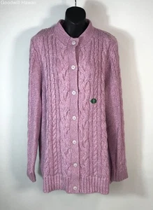 L.L. BEAN Pink Long Sleeve Button Sweater Women - Size 2X -NWT - Picture 1 of 4