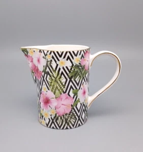 Crema de 4"" floral y diamante negro de porcelana fina Grace - Imagen 1 de 7