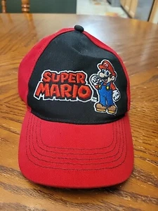 Nintendo Licensed Super Mario Bros Boys Red & Black Baseball Cap Hat - Picture 1 of 6