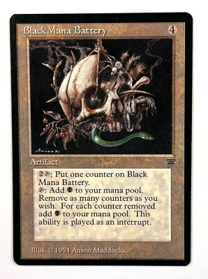 MTG Legends Black Mana Battery - * Excellent Near Mint condition * NM - Image 1 of 2