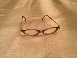 Brighton Handmade Steinbeck EYEGLASS FRAMES Tan Silver Oval SR079-135 - Picture 1 of 8