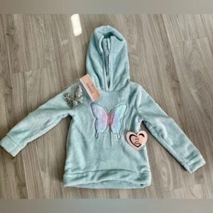 Butterfly Magic Plush Hoodie w/ Bonus Keychain! Size 6 - Picture 1 of 5