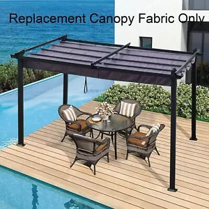 Ersatz Vordach Top Stoff 10x10 Fuß Terrasse einziehbar Pergola Sonnenschutz - Bild 1 von 11