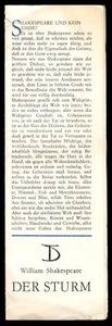 Theaterprogramm, Deutsches Theater Berlin, William Shakespeare, Der Sturm, 1972 - Bild 1 von 1