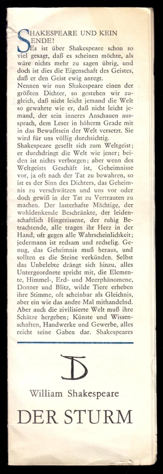 Theaterprogramm, Deutsches Theater Berlin, William Shakespeare, Der Sturm, 1972 - Bild 1 von 1