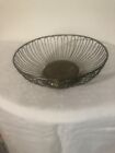Vintage 8' round WIRE BREAD BASKET Silver-plated Excellent Condition