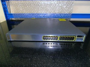 Cisco Catalyst 3750E  WS-C3750E-24TD-E 24 Port Gig  Switch +  2 X2 10 G port - Picture 1 of 4