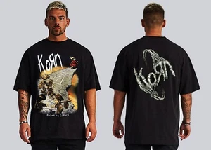 KORN FOLLOW THE LEADER FRONT AND BACK PRINT NU METAL BLACK T SHIRTS ROCK - Picture 1 of 1
