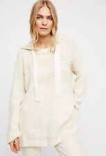Free People Cream Candy Crochet Striped Oversized Hoodie  XS / Orig. $198