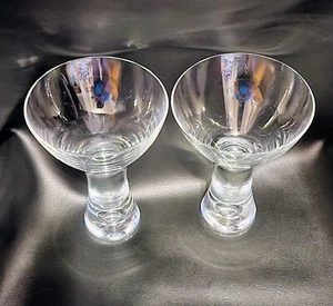 Pair of Southern Living at Home Tribeca Martini Glasses with Big Bubble In Stem - Picture 1 of 9