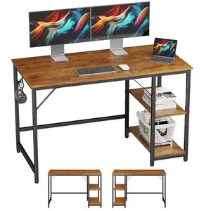 JOISCOPE Home Office Computer Desk with Wooden Storage Shelf - Picture 1 of 7