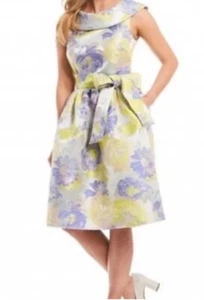 Alex Marie Special Occasion Dress Blue/Green/Silver/Yellow |Sz 6 New  Style Midi - Picture 1 of 24