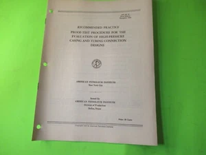 API RECOMMENDED PRACTICE PROOF TEST PROCEDURE FOR THE BOOKLET OIL WELL DRILLING - Picture 1 of 3