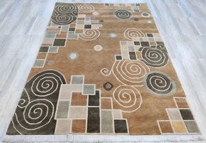 Authentic 6'7" x 9'10" Hand Knotted Area Rug for Kids Teen 100% Wool 200x300 cm - Picture 1 of 23
