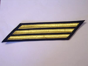 USCG SERVICE HASHMARKS - 12 YEARS SERVICE GOLD ON BLUE MATERIAL E7-E9 - Picture 1 of 1